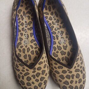 Rothy's Round Toe Flats Shoes Spotted Tan Leopard Women's Size 7